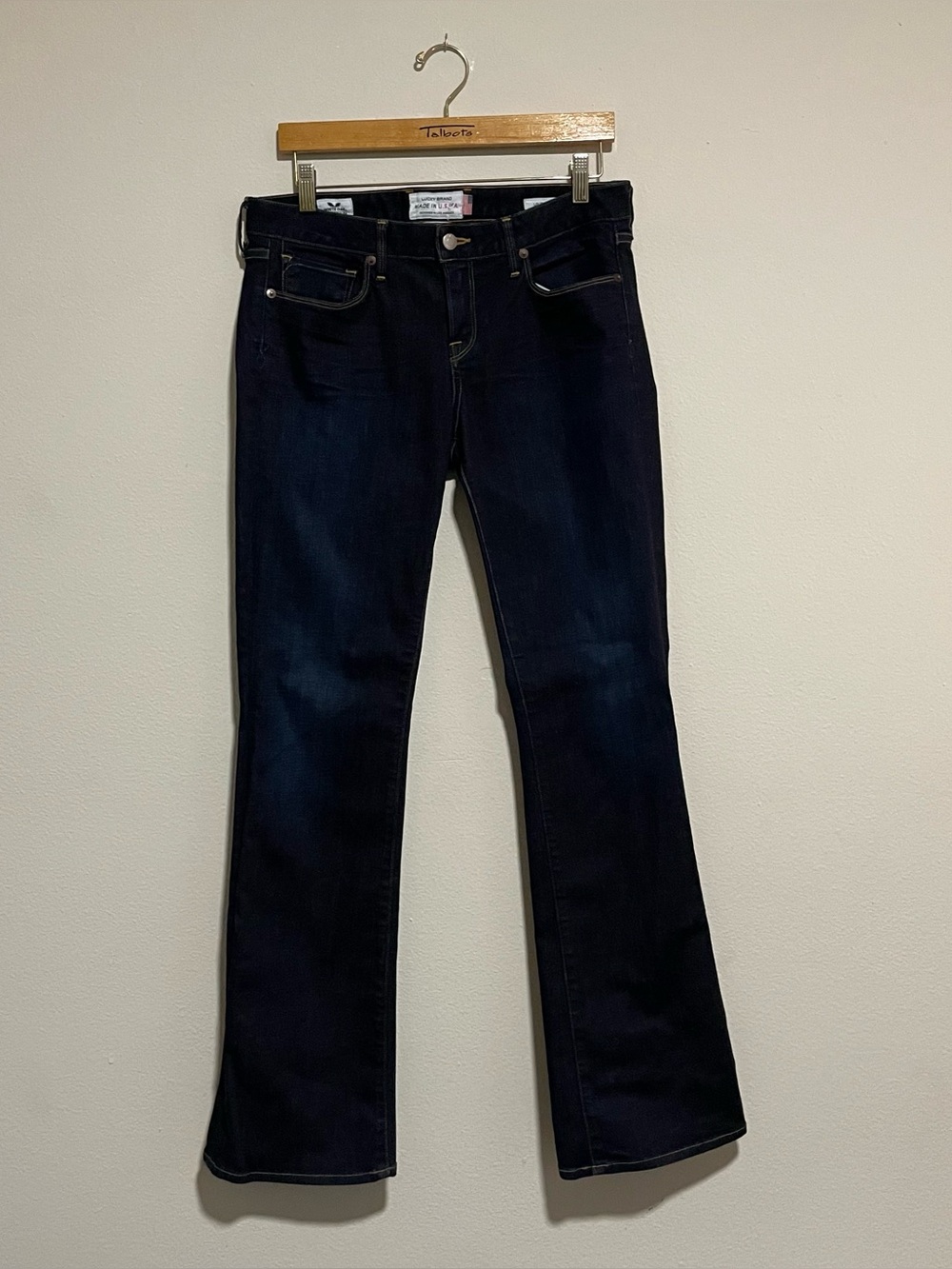 Lucky Brand Lolita Boot Dark Wash White Oak Denim Jeans, Size 29 8